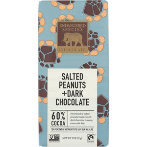 Endangered Species, Chocolate Drk W Pnuts, 3 Oz(Case Of 12)