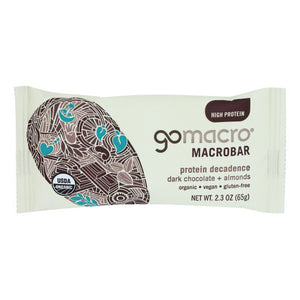Gomacro, Bar Organic  Dark Chocolate  Almonds, Case of 12 X 2.3 Oz