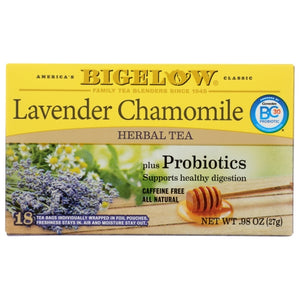 Bigelow, Lavender Chamomile Herbal Tea Plus Probiotics, 0.98 Oz(Case Of 6)