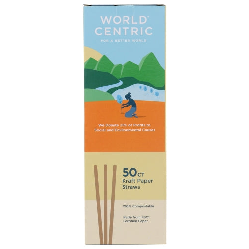World Centric, Straws Paper Compostable, 50 Count(Case Of 24)