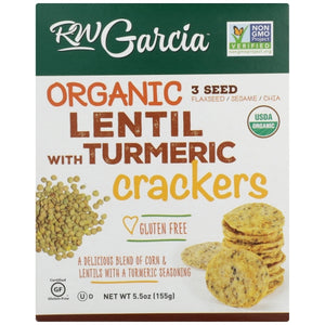 Rw Garcia, Crackers Lentil Trmrc Org, 5.5 Oz(Case Of 6)