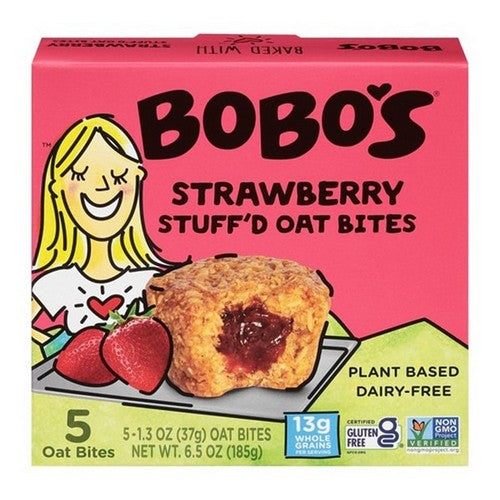 Bobo's Oat Bars, Strawberry Stuff'd Oat Bites, 6.5 Oz(Case Of 6)