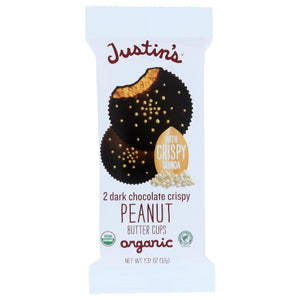 Justin's, Organic Dark Chocolate Crispy Peanut Butter Cups, 1.32 Oz