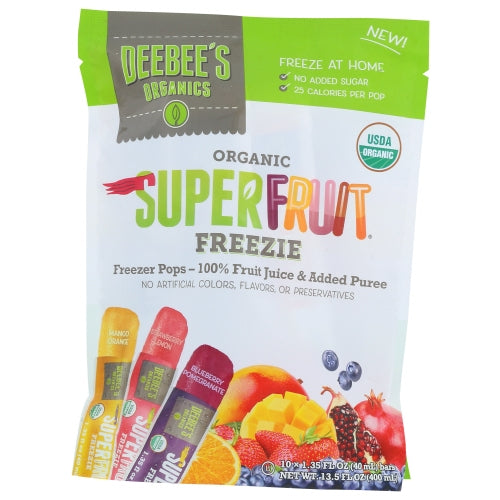 Deebees Organic, Fruit Pop Variety 10 Pk, Case of 14 X 13.5 Oz