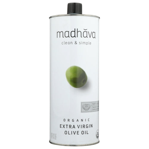Madhava Honey, Oil Olive Xtra Virgin, Case of 6 X 1 Liter