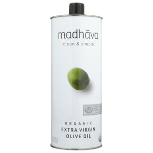 Madhava Honey, Oil Olive Xtra Virgin, Case of 6 X 1 Liter