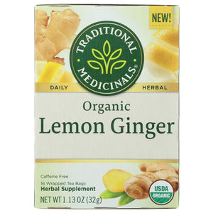Traditional Medicinals, Organic Lemon Ginger Tea, 16 Bags