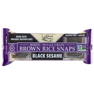Edward And Sons, Black Sesame Brown Rice Snaps Gluten Free, 3.5 Oz(Case Of 12)