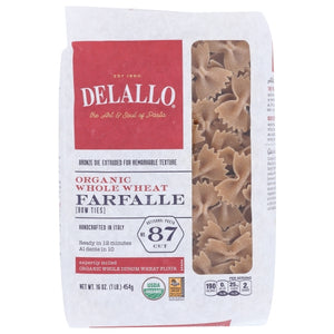 Delallo, Pasta Whlwht Farfalle, Case of 8 X 16 Oz