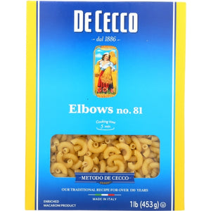 De Cecco, Pasta Elbows, Case of 20 X 16 Oz