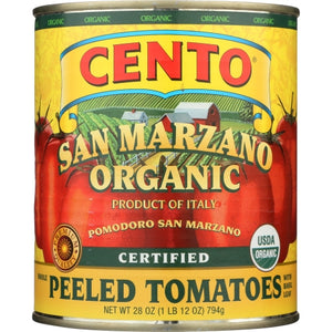 Cento, San Marzano Organic Whole Peeled Tomatoes, 28 Oz(Case Of 6)