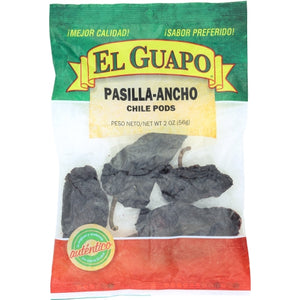 El Guapo, Chili Pod Pasilla Ancho W, 2 Oz(Case Of 12)