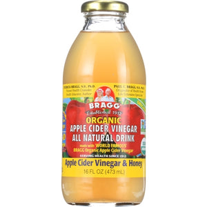Bragg, Bev Apple Cider Vngr&Hny, 16 Oz(Case Of 12)