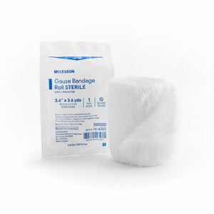 McKesson, Fluff Bandage Roll 4-1/2 Inch X 3-1/10 Yard 8-Ply Sterile 16-4043, 1 Pack