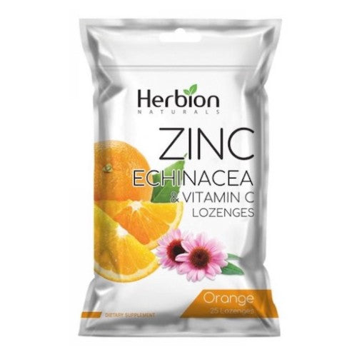 Herbion, Zinc Echinacea And Vitamin C Lozenges Orange, 25 Count