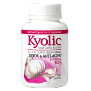 Kyolic, Aged Garlic Extrac Detox And Anti-Aging Formula 105, WITH VITAMIN A & E SELENIUM, 100 CAP
