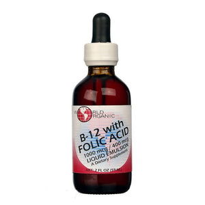 World Organics, B-12 with Folic Acid, 400 mcg / 1000 mcg, 2 Oz