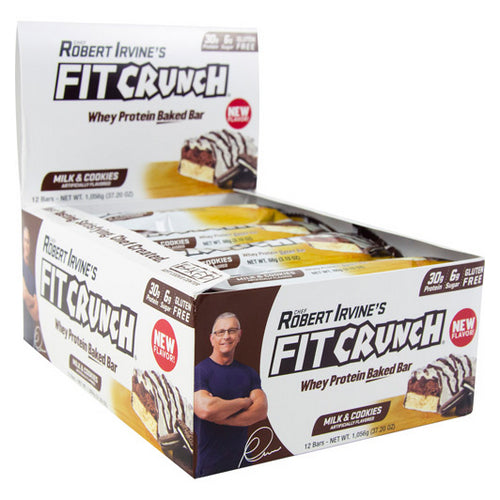 Fit Crunch Bars, Fit Crunch Bar Milk & Cookies, 12 Count