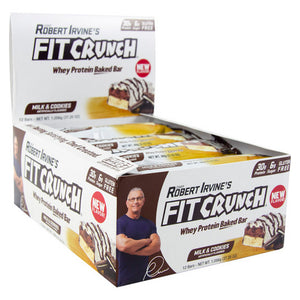 Fit Crunch Bars, Fit Crunch Bar Milk & Cookies, 12 Count
