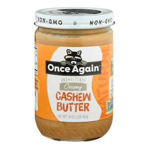 Once Again, Cashwe Butter Creamy Unsweetened, 16 Oz