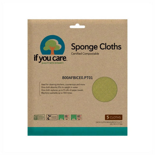 If You Care, Reusable Sponge Cloths, 5 Count
