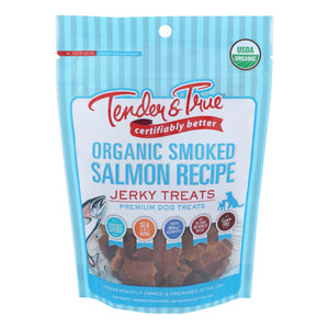Tender And True, Orgaincs Smoked Salmon Jerky Dog Treats, 4 Oz(Case Of 10)