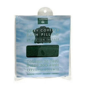 Earth Therapeutics, Terry Covered Bath Pillow Dark Green, 1 Count