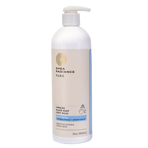 Shea Radiance, African Black Jabon Body Wash, Unscented 16 Oz