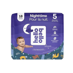 Hello Bello, Nighttime Diapers Size 5 (27 Lbs+), 18 Count