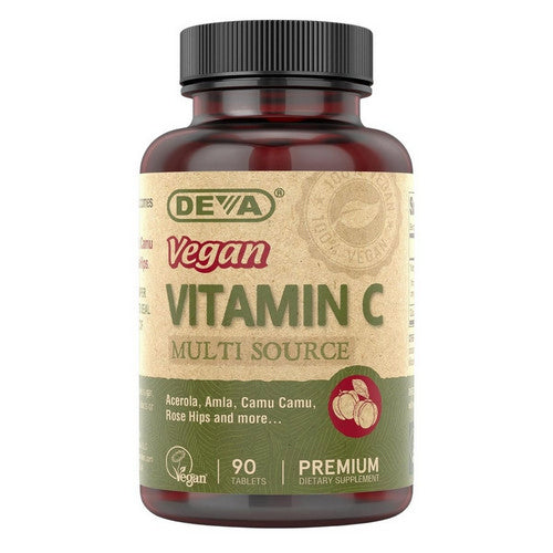 Deva Vegan Vitamins, Vegan Vitamin C Multi Source, 90 Tabs