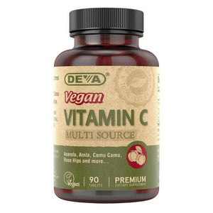 Deva Vegan Vitamins, Vegan Vitamin C Multi Source, 90 Tabs