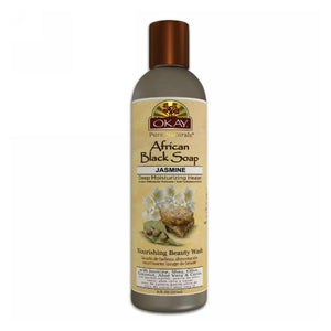 Okay Pure Naturals, African Black Soap Liquid, Jasmine 8 Oz