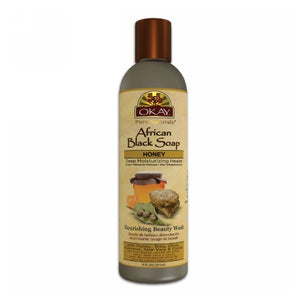 Okay Pure Naturals, African Black Soap Liquid, Honey 8 Oz