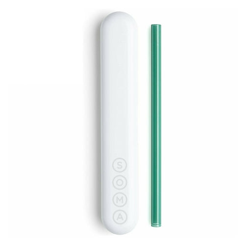 Soma, Glass Straw With Silicone Lined Travel Teal, 8 Inchs, 1 Count