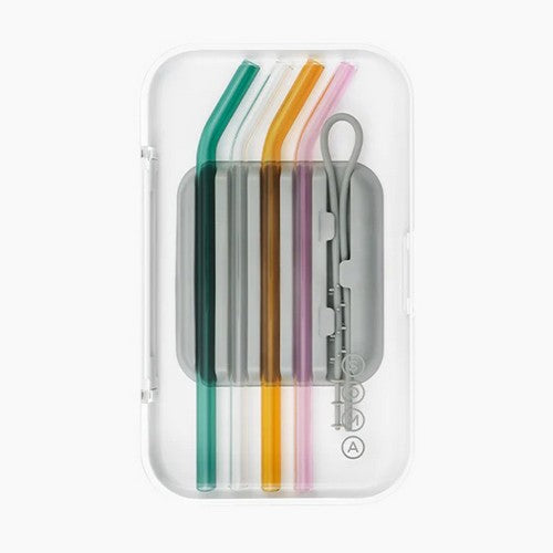 Soma, Glass Straw Set Clear, 4 Count