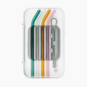 Soma, Glass Straw Set Clear, 4 Count