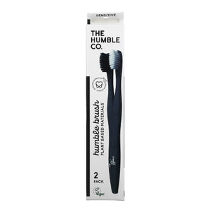 The Humble Co, Plant-Based Sensitive Toothbrush White Black, 2 Count