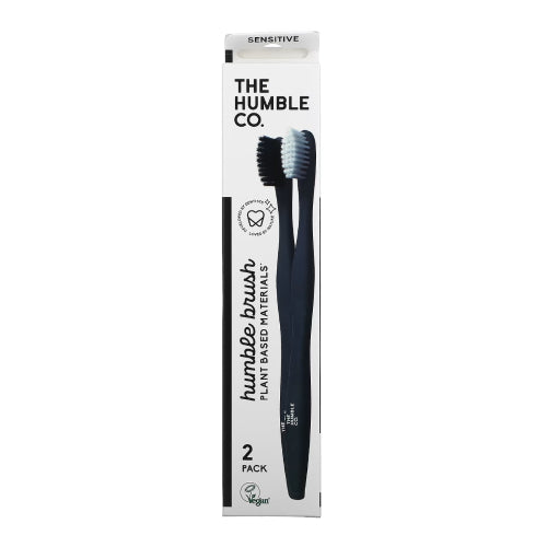 The Humble Co, Plant-Based Sensitive Toothbrush White Black, 2 Count