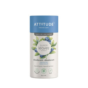 Attitude, Super Leaves Deodorant Plastic Free Unscented, 3 Oz