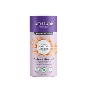 Attitude, Sensitive Deodorant Plastic Free Oat Plus Chamomile, 3 Oz