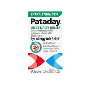Pataday, Olopatadine Hydrochloride Ophthalmic 0.7% Eye Allergy Itch Relief Solution Once Daily Extra Strength, 2.5 ML