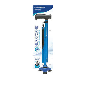 Drive Medical, HurryCane Freedom Folding Cane with T Handle Blue, 1 Count