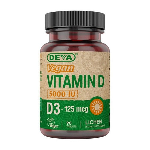 Deva Nutrition, Vegan Vitamin D3 5000 IU, 125 Mcg, 90 Tabs