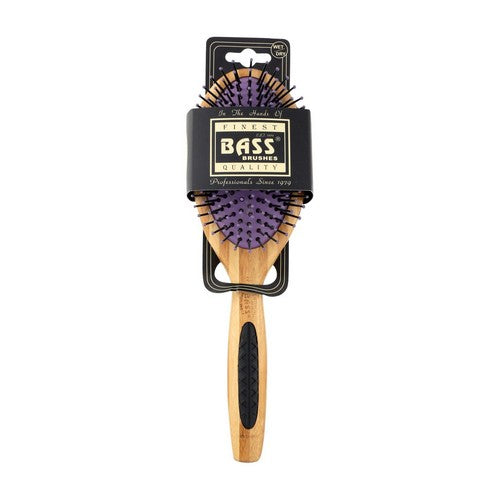 Bass Brushes, Premium Bamboo Handle With Professional Grade Nylon Pin Large Oval Hair Brush, 1 Count