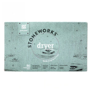Grab Green, Stoneworks Dryer Sheets Rain, 80 Count