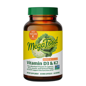 MegaFood, Vitamin D3 And K2, 125 Mcg, 60 Caps