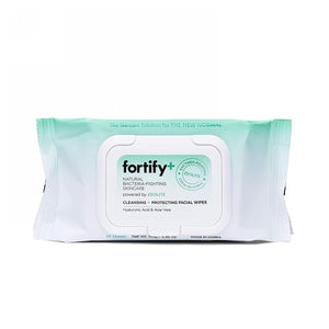 Fortify, Natural Bacteria Fighting Skincare Cleansing And Protecting Facial Wipes, 30 Count