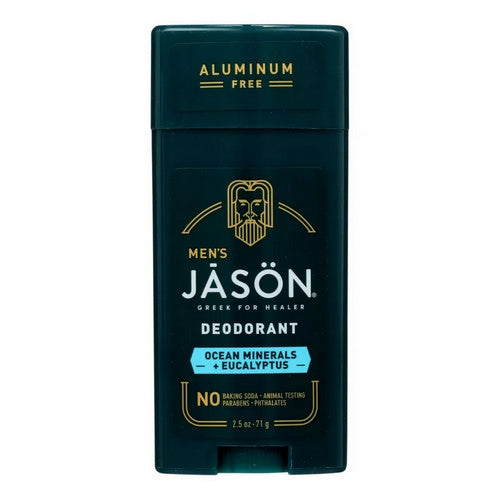Jason Natural Products, Men's Deodorant Aluminum Free Ocean Minerals + Eucalyptus, 2.5 Oz