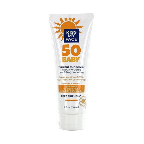 Kiss My Face, Mineral Based Natural Baby Sunscreen Lotion SPF 50, 4 Oz