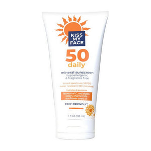 Kiss My Face, Daily Sunscreen Lotion with SPF 50, 4 Oz